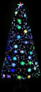 vidaXL - Kerstboom - met - LED-sneeuwvlokken - 150 - cm - glasvezel - zwart