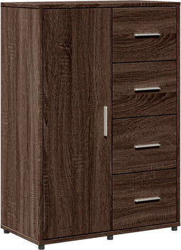 vidaXL - Dressoir - 60x31x84 - cm - bewerkt - hout - bruin - eikenkleur