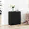 vidaXL - Zwarte - Eikenhouten - Dressoir - 60x30x70 - cm - Bewerkt - Hout