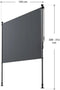 Juskys Barbados - Verticale Zonnescherm - Uitschuifbaar UV-bestendig - Grijs