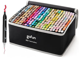 Gofun Twinmarkers 262 stuks - Dual-Tip - Alcohol stiften - Draagtas
