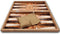 Klassiek houten backgammon bordspel - kleur Rosé hout - Maat S 25cm - Reiseditie - Met schaakbord
