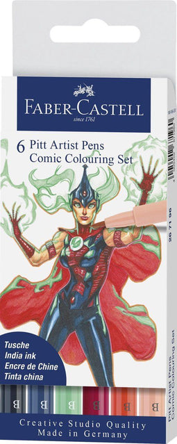 Faber-Castell tekenstift - Pitt Artist Pen - Comic - 6-delig - FC-267196
