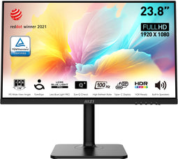 MSI Modern MD2412P - Monitor 23,8" - Full HD 1920x1080 100Hz IPS - Zwart