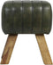 Light & Living Ramy - Kruk - Groen Leer - 42x35x46cm