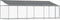 vidaXL - Hondenhok - met - dak - en - deur - 6x2x2 - m - gegalvaniseerd - staal - grijs