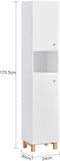 SoBuy BZR91-W - Badkamer kolomkast - 2 deuren - 34 x 30 x 170 cm - Wit