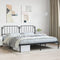 vidaXL - Bedframe - met - hoofdbord - metaal - zwart - 200x200 - cm