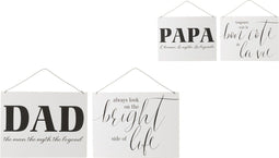 J-Line plakkaat FR/EN 'Life Dad' - metaal - wit/zwart - 2 stuks