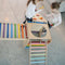 KateHaa Houten Activiteiten Kubus met Ladder Regenboog - Klimrek - Houten Montessori Speelgoed
