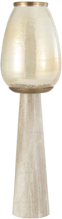 PTMD Windlicht Berdand - 22x22x79 cm - Glas - Beige