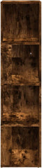 vidaXL - Hoekkast - 33x33x132 - cm - bewerkt - hout - gerookt - eikenkleurig