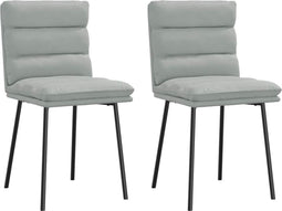 vidaXL - Eetkamerstoelen - 2 - st - fluweel - lichtgrijs