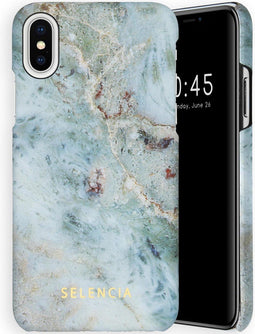 Selencia Hoesje Geschikt voor iPhone Xs / X Hoesje - Selencia Maya Fashion Backcover - blauw