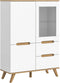 Furnilux Stockholm - Vitrinekast - Tijdloos en functioneel - Wit Eiken - 40x100x140cm