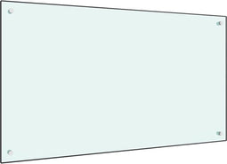vidaXL - Spatscherm - keuken - 100x60 - cm - gehard - glas - wit
