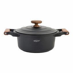Kookpot met Deksel Oroley Nature Hout 26 cm Gegoten aluminium