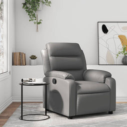 vidaXL Fauteuil verstelbaar kunstleer grijs