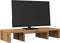 vidaXL - Monitorstandaard - verstelbaar - 60x24x10,5cm - hout - artisanaal - eiken
