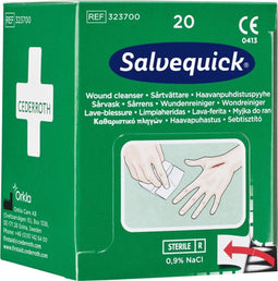 Salvequick wondreinigingsdoekjes - dispenser 20 stuks - steriel en vochtbestendig (20 stuks)