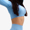 Forza Naadloze Crop Top - Korte Top - Ademend - Ocean Blue
