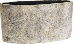 PTMD Noors Ovale Bloempot - 62 x 30 x 31 cm - Keramiek - Zilver