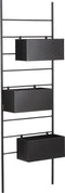 Mica Decorations Dani - Plantenrek - 3 verplaatsbare bakken - Zwart - L54 x B20 x H160 cm