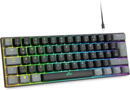Mechanisch toetsenbord, draadloos, gaming Bluetooth met RGB, tri-modi gaming toetsenbord QWERTZ (BT5