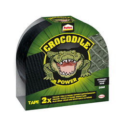 Pattex - Plakband pattex crocodile 50mmx20m zwart | 8 stuks