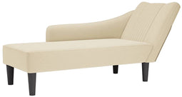 vidaXL - Chaise - longue - met - rechterarmleuning - stof - crèmekleurig