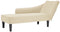 vidaXL - Chaise - longue - met - rechterarmleuning - stof - crèmekleurig