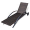 vidaXL - Ligbed - met - kussen - en - wieltjes - poly - rattan - bruin