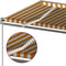 vidaXL - Luifel - automatisch - met - LED - en - windsensor - 6x3,5 - m - geel - en - wit