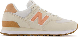 New Balance 574 - Lage Sneakers - Suède met mesh - Crème - Licht oranje