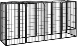 vidaXL - Hondenkennel - 10 - panelen - 50 - x - 100 - cm - gepoedercoat - staal - zwart