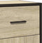 vidaXL - Dressoir - 35,5x35x76 - cm - bewerkt - hout - en - metaal - sonoma - eikenkleur