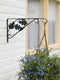 Nature Muurhaak / plantenhaak - antraciet - met bladeren - geplastificeerd verzinkt staal - 20 x 35 cm - hanging basket haak
