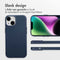 Accezz iPhone 14 - MagSafe Leather Backcover - Echt leer - Donkerblauw