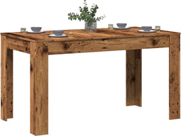 vidaXL - Eettafel - 140x74,5x76 - cm - bewerkt - hout - oud - houtkleurig