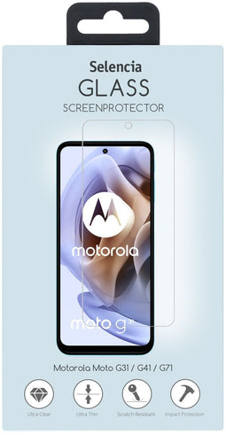 Selencia Gehard Glas Screenprotector Motorola Moto G31 / G41 / G71 - 9H gehard glas - Vingerafdrukbestendig