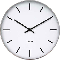 Karlsson Station Classic - Klok - Rond - Metaal - Ø37 cm - Wit