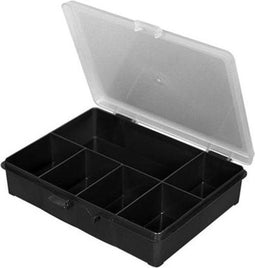 Raaco BOX6 - Assortimentsdoos 6 vaks - 1 groot vak 128 x 63 mm en 5 kleine vakken 63 x 45 mm - zwart