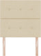 vidaXL - Hoofdbord - met - Knopen - Crème - 80 - cm - Stof