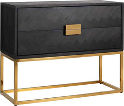 Richmond Interiors Ladenkast Blackbone gold 2-laden (Black rustic)