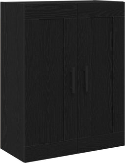 vidaXL - Wandkast - Zwart - Eiken - 69,5x34x90 - cm - Samengesteld - Hout