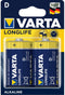 Varta Longlife Extra D - Alkaline batterijen - Betrouwbare energielevering - Geel (2 stuks)