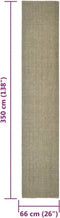 vidaXL Sisalmat voor krabpaal 66x350 cm taupe
