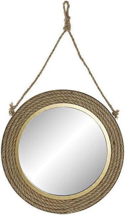 Wandspiegel DKD Home Decor Bruin Metaal Kristal Touw Gouden (46 x 2 x 46 cm)