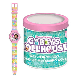 Horloge Kinderen Gabby's Dollhouse 000574089 - TIN BOX Ø 33 mm