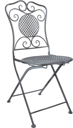 Mica Decorations Provence Inklapbare Bistrostoel - L53 x B40,5 x H90,5 cm - Grijs